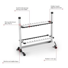 Gdeal 24 Hole Aluminum Alloy Fishing Gear Lure Rod Display Rack