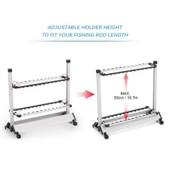 Gdeal 24 Hole Aluminum Alloy Fishing Gear Lure Rod Display Rack