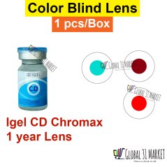 Igel CD Chromax , Color Blind Contact Lens  Green and Red 1 pc/Vial