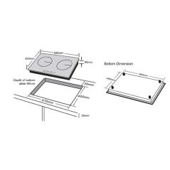 Faber Italia FCH3C Built-in Double Electric Ceramic Cooker Hob FCH 3C/69BK