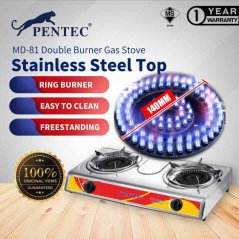 PENTEC Double Burner Gas Stove MD-81 812 816 Dapur Gas Masak 120mm