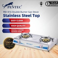 PENTEC Double Burner Gas Stove MD-81 812 816 Dapur Gas Masak 120mm