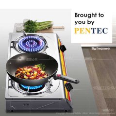 PENTEC Double Burner Gas Stove MD-81 812 816 Dapur Gas Masak 120mm