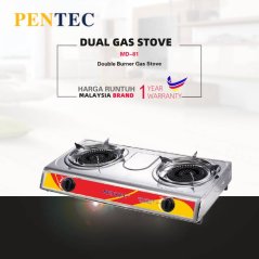 PENTEC Double Burner Gas Stove MD-81 812 816 Dapur Gas Masak 120mm