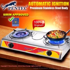 PENTEC Double Burner Gas Stove MD-81 812 816 Dapur Gas Masak 120mm