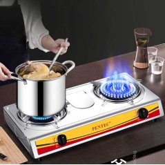 PENTEC Double Burner Gas Stove MD-81 812 816 Dapur Gas Masak 120mm