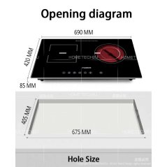 FABER Double-burner Electric Cooktop 1800W + 1300W Built in Hob