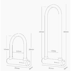 Xiaomi Mijia Yeelock Intelligent U Lock sliding door Car Bike padlock