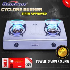 Homelux Double Burner Cyclone Cap Burner Gas Stove Cooker HPS-1605