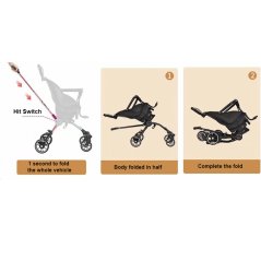 360 Degree High Landscape Baby Seat Foldable Two Way Walking Stroller