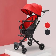 360 Degree High Landscape Baby Seat Foldable Two Way Walking Stroller