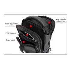 Men Fashion Chest Bag with Charging USB Interface Shoulder Backpack Sling