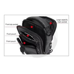 Men Fashion Chest Bag with Charging USB Interface Shoulder Backpack Sling