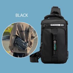 Men Fashion Chest Bag with Charging USB Interface Shoulder Backpack Sling