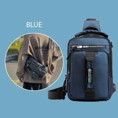 Men Fashion Chest Bag with Charging USB Interface Shoulder Backpack Sling