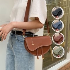 Retro Small Simple Sling Female Popular New Trendy Strap Fashion Saddle Bag