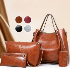Korean Women Retro 4 In 1 Set Sling Cross Shoulder Portable Messenger Casual