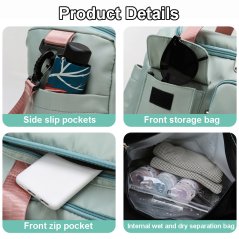 Gym Bag Wet and Dry Separation Nylon Luggage Bag Large Capacity Yoga Bag