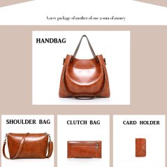 Korean Women Retro 4 In 1 Set Sling Cross Shoulder Portable Messenger Casual