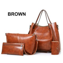 Korean Women Retro 4 In 1 Set Sling Cross Shoulder Portable Messenger Casual