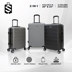 SKY TRAVELLER SKY341 2-In-1 Hard Case Spinner Wheels Ultralight Luggage Set