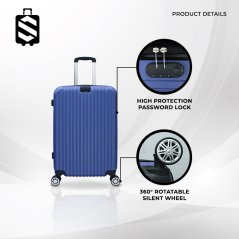 SKY TRAVELLER SKY346 2-In-1 Premium Fine Straight Stripes Luggage