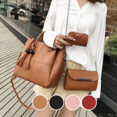 3pcs Women Mini Purse Bag Large Capacity Shoulder Casual Handbag (4 Colors)
