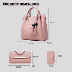 3pcs Women Mini Purse Bag Large Capacity Shoulder Casual Handbag (4 Colors)