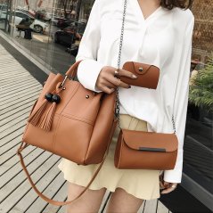 3pcs Women Mini Purse Bag Large Capacity Shoulder Casual Handbag (4 Colors)