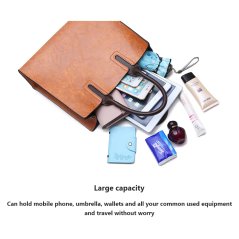 Retro 3pcs Women Bags Simple Texture One Shoulder Handheld Fashion (4 Colors)