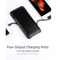 Awei Power Bank 3-IN-1 Ports 10000Mah Super Thin with Built  (White)