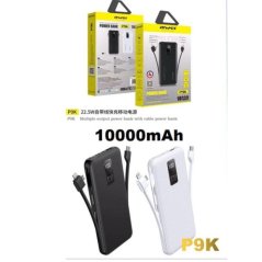Awei Power Bank 3-IN-1 Ports 10000Mah Super Thin with Built  (White)