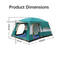 GTE 8-12 Person Large Camping Tent 2 Bedroom Compartment (2 Colors)