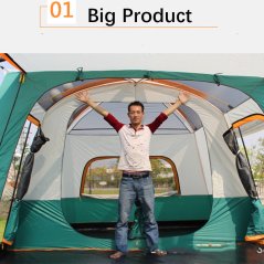 GTE 8-12 Person Large Camping Tent 2 Bedroom Compartment (2 Colors)
