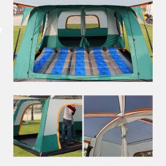 GTE 8-12 Person Large Camping Tent 2 Bedroom Compartment (2 Colors)