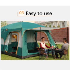 GTE 8-12 Person Large Camping Tent 2 Bedroom Compartment (2 Colors)