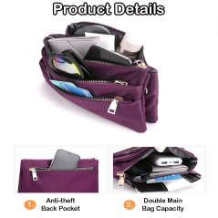 Oxford Cloth Multi Layer Casual One Shoulder Messenger Bag (4 Colors)