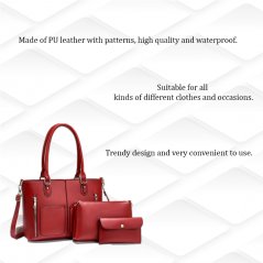 3 Pcs Women Large Capacity Portable Shoulder Bag (4 Colors)