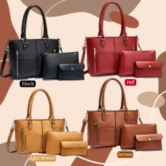 3 Pcs Women Large Capacity Portable Shoulder Bag (4 Colors)