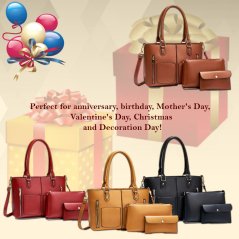 3 Pcs Women Large Capacity Portable Shoulder Bag (4 Colors)