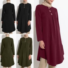 Women Fashion Muslimah Jilbab Loose Tops Long Sleeve - 4 Sizes (3 Colors)