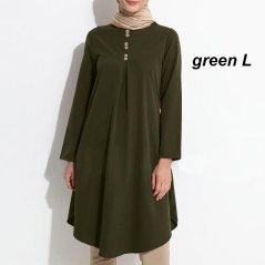 Women Fashion Muslimah Jilbab Loose Tops Long Sleeve - 4 Sizes (3 Colors)