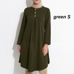 Women Fashion Muslimah Jilbab Loose Tops Long Sleeve - 4 Sizes (3 Colors)