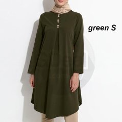 Women Fashion Muslimah Jilbab Loose Tops Long Sleeve - 4 Sizes (3 Colors)