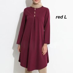 Women Fashion Muslimah Jilbab Loose Tops Long Sleeve - 4 Sizes (3 Colors)