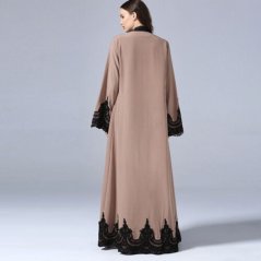 Embroidered Lace Robe Fashion Cardigan Muslimah Long - 3 Sizes (2 Colors)