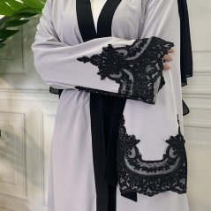 Embroidered Lace Robe Fashion Cardigan Muslimah Long - 3 Sizes (2 Colors)