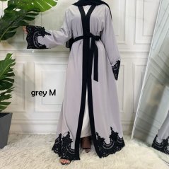 Embroidered Lace Robe Fashion Cardigan Muslimah Long - 3 Sizes (2 Colors)
