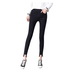 Fashion Hong Kong Students Jeans Tight Women Pants 0837 - 3 Sizes (Black)
