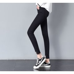 Fashion Hong Kong Students Jeans Tight Women Pants 0837 - 3 Sizes (Black)